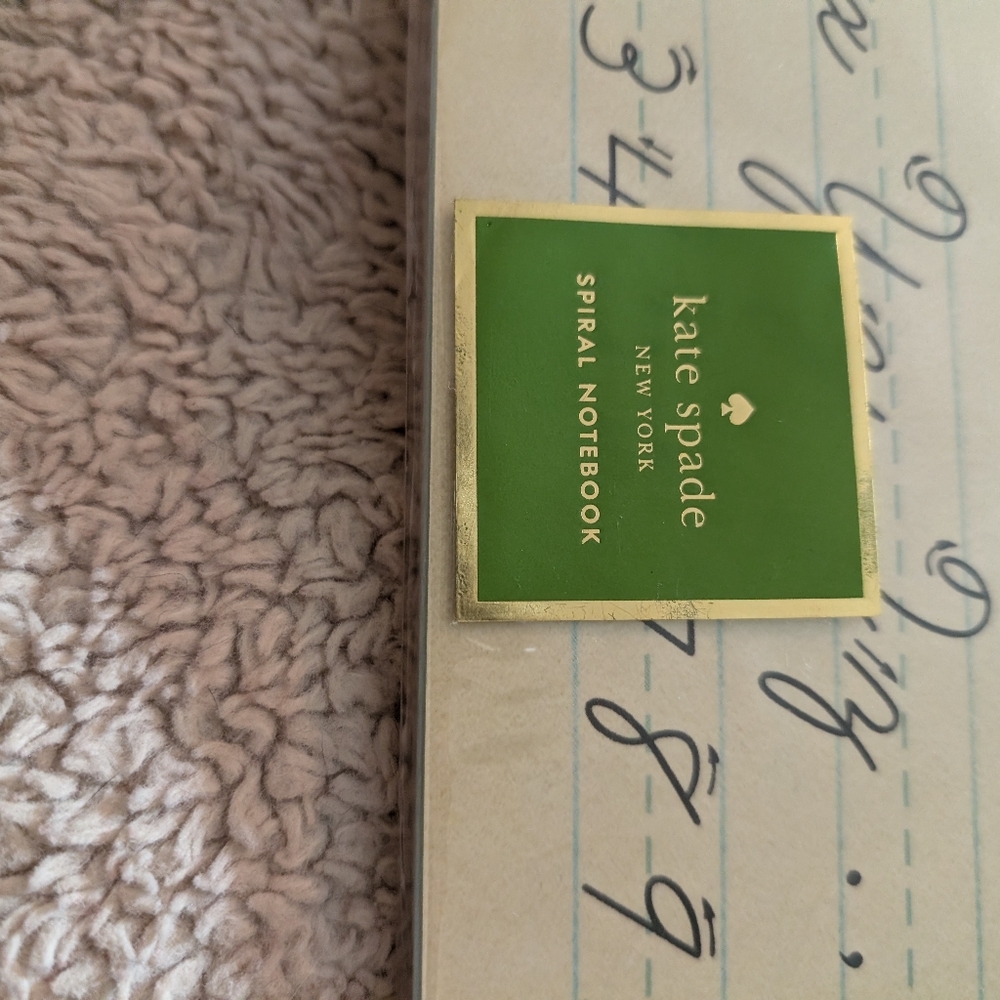 Kate Spade Gold Spiral Notebook with Script Design - Picture 2 of 3